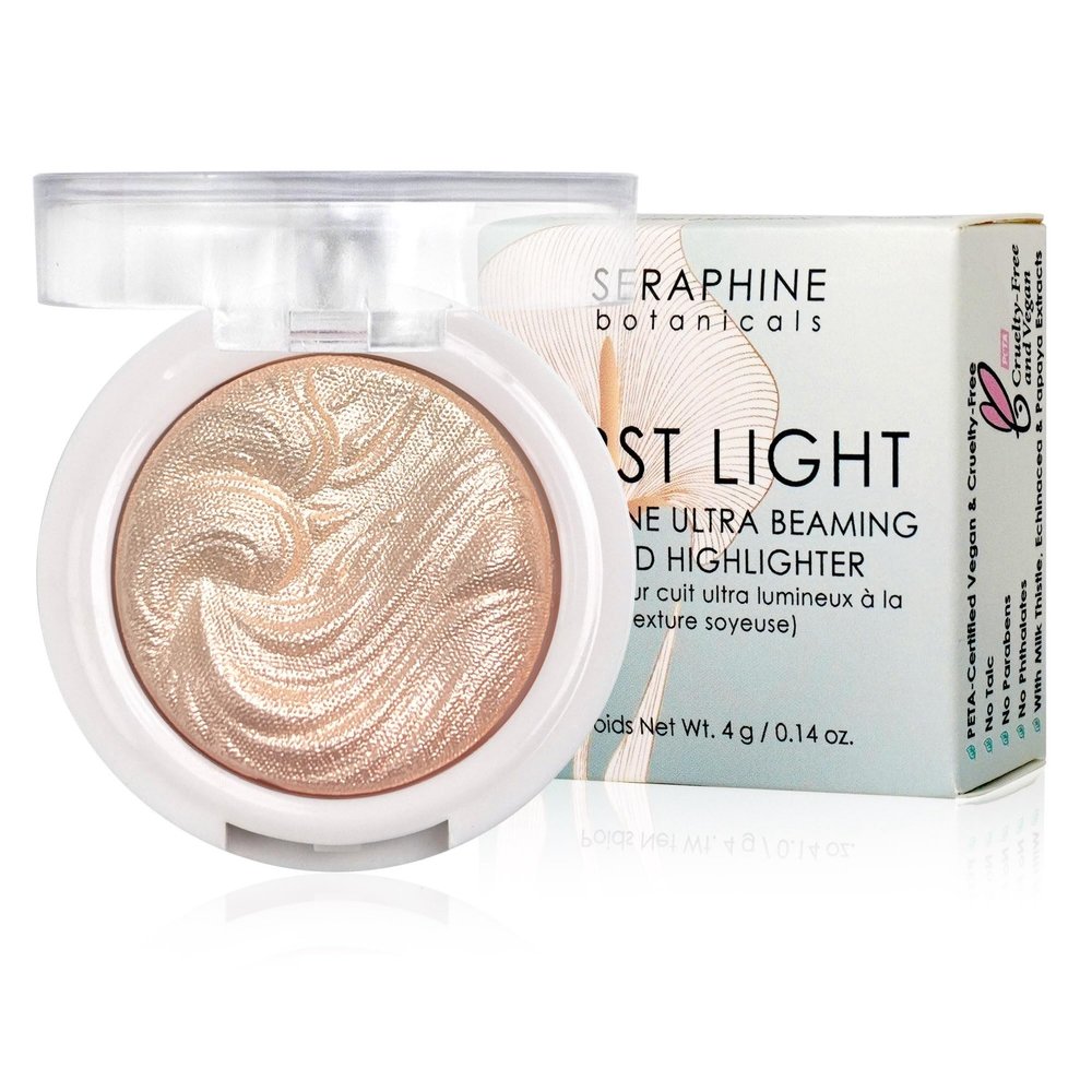 Seraphine Botanicals First Light Superfine Ultra Beaming Baked Highlighter (Melon Sorbet, Full Size)