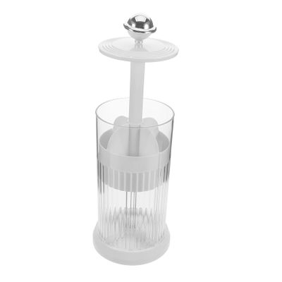 ABOOFAN Rotating Makeup Brush Organizer with Height Dustproof Storage Box for Vanity and Bathroom Capacity Cup for Makeup Brushes Elegant White Design