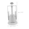 ABOOFAN Rotating Makeup Brush Organizer with Height Dustproof Storage Box for Vanity and Bathroom Capacity Cup for Makeup Brushes Elegant White Design view 2
