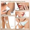 EiLVEEY Electric Bikini Trimmer for Women - 5 in 1 Rechargeable Electric Razors for Women, IPX7 Waterproof Pubic Hair Trimmer, Painless Womens Body Shaver, Facial Razor & Nose Hair Shaver, White view 2