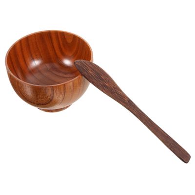 Mikinona Facial Mask Mixing Bowl Wood Mask Bowl Kit Set Mixing Rod Skin-friendly Tools