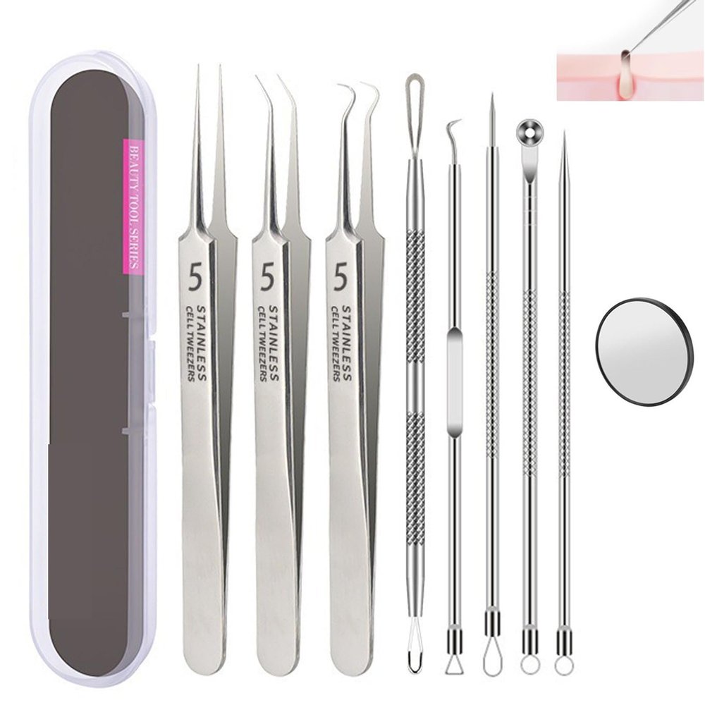 Stainless Steel Blackhead Remover, Ten-Piece Set Blackhead Tools