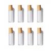 Doromy 8Packs 10ml Refillable Glass Roller Bottles Frosted Comestic Container with Wooden Caps Essential Oil Roll On Portable Roller Bottles with Stainless Steel Roller Balls for Travel Home use view 1