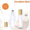 Doromy 8Packs 10ml Refillable Glass Roller Bottles Frosted Comestic Container with Wooden Caps Essential Oil Roll On Portable Roller Bottles with Stainless Steel Roller Balls for Travel Home use view 2