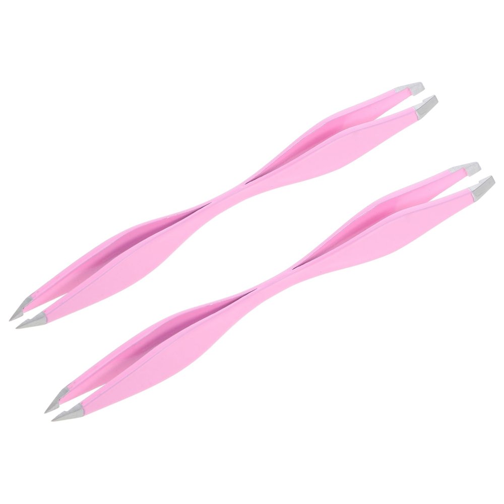 Anneome 2pcs Double Ended Stainless Steel Tweezers for Nail Art Pointed Tip Nail Crafts Tool for Rhinestone and Jewel Accessory for Precision Grooming