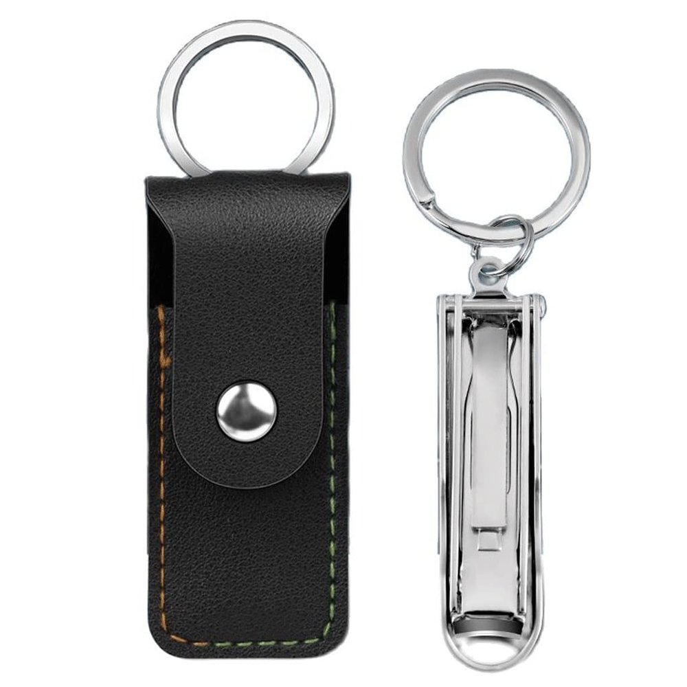 DUYHBAWRS Portable Nail Clippers Trimmer Stainless Steel Toenail Tools Manicure Thick Hard PU Leather