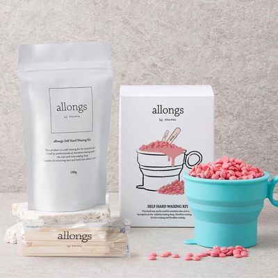 Allongs Self Hard Waxing beads Kit for Women Men brazilian wax Using Microwave, Hair Removal for ALL Hair Types, for Sensitive Skin facial hair Full Body Bikini HaRemoval beads Wax Kit