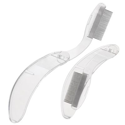 minkissy 2Pcs Foldable Metal Eyebrow and Eyelash Comb Set Stainless Steel Beauty Tool for Makeup for Eyebrow Shaping and Eyelash Separation