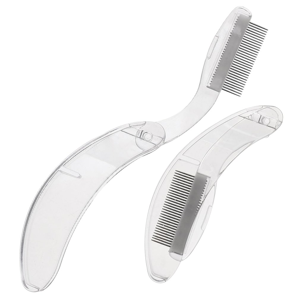 minkissy 2Pcs Foldable Metal Eyebrow and Eyelash Comb Set Stainless Steel Beauty Tool for Makeup for Eyebrow Shaping and Eyelash Separation