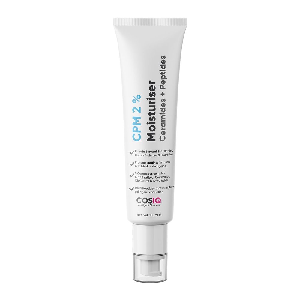 Cose IQ CPM 2% Ceramides with Peptides Moisturizer for Intense Moisturizing and Skin Strengthening | Barrier Repair Cream | For Oily Skin, Dry Skin, Normal Skin & Sensitive Skin | 100ml