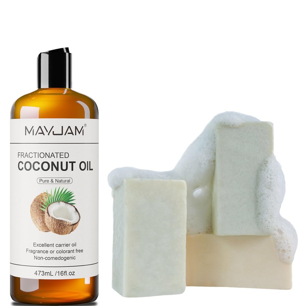 3 Pack Bar Body Soap with Pure Coconut Oil Liquid 16 OZ Relaxing Massage and Body Oil,Carrier Oil for Essential Oils Mixing