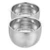 FOYTOKI 2pcs Double Layer Stainless Steel Shaving Bowl Men's Shaving Container Travel Heavy Duty Lather Bowl view 1