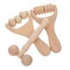 FOYTOKI 3pcs Face Roller Massage Tool Set Wooden Facial Face Roller for Beauty Tools view 1