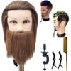 Barber Male Mannequin Head with Human Hair Haircut Men Mannequin Head Training Head Mannequin view 1