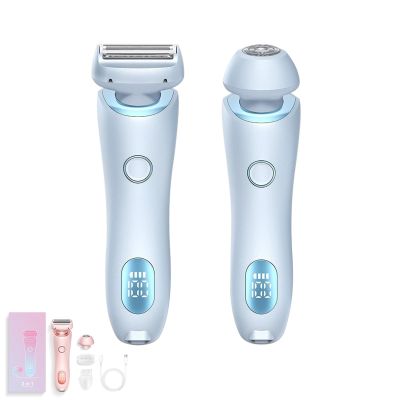 2-in-1 Women's Body Shaver, Lady Shaver, Dual Head Razor, Electric Razor for Women(Blue 2PCS)