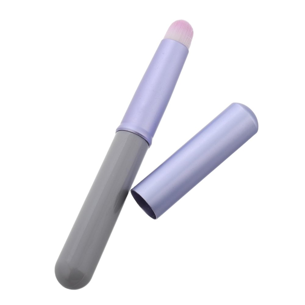 NOLITOY Travel Mini Lip Makeup Brush Cap Soft Bristles Lipstick Applicator Small Round Concealer Brush Portable Makeup Tool for Women