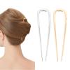 2PCS French Hair Pin for Women, Metal French Pin for Buns & French Twist, Elegant Hair Fork Accessories (Silver, Gold) view 1