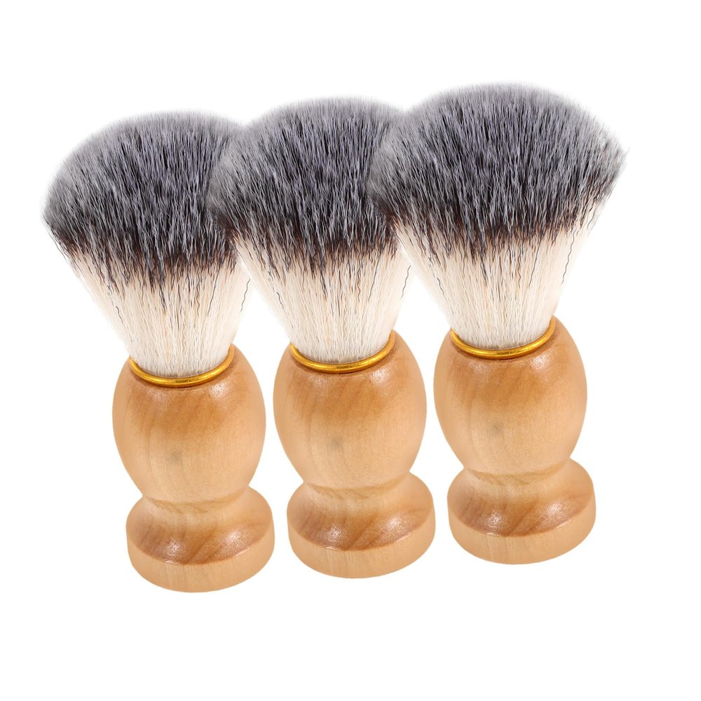 NOLITOY Handheld Portable Beard Brush Soft Bristles Shaving Brush Small Grooming Tool Barber