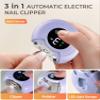 2025 New 3-in-1 Electric Fingernail Clippers,360 Rotation, 3-Speeds, Polishing Automatic Nail Trimmer with Nail Chip Storage & LED Light, Rechargeable Safety Trimmer for Women, Men, Baby, Seniors view 2