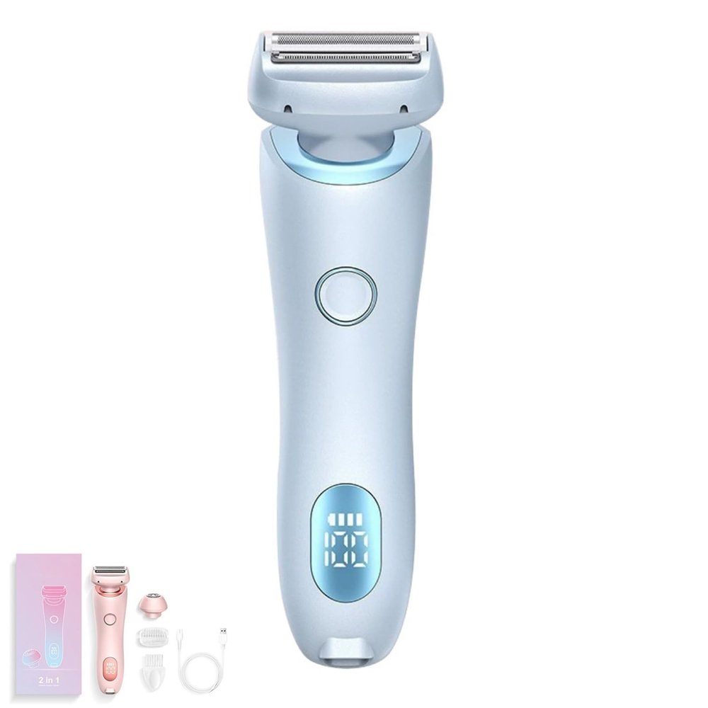 2-in-1 Women's Body Shaver, Lady Shaver, Dual Head Razor, Electric Razor for Women(Blue 1PCS)