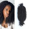 Spring Twist Hair Extensions Double Drawn Afro Kinky Curly Braiding Hair 100% Human Hair For Mini Twist Pre-separated Springy Afro Twist Hair Marley Twist Braiding Hair 20inch 3 Bundles view 2