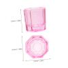 3pcs Octagonal Glass Nail Dappen Dish for Powder Mixing view 2