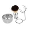 Mikinona Stainless Steel Shaving Brush Set for Men Complete Kit Razor Stand Bowl Holder view 1
