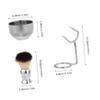 Mikinona Stainless Steel Shaving Brush Set for Men Complete Kit Razor Stand Bowl Holder view 2