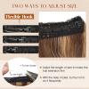 Benehair Halo Hair Extensions Real Human Hair 12 Inch Invisible Wire Hair Extensions Medium Brown Mixed Dark Blonde Wavy Halo Hair Extension 100% Human Hair Curly Halo Extensions 55g #4&27 view 3