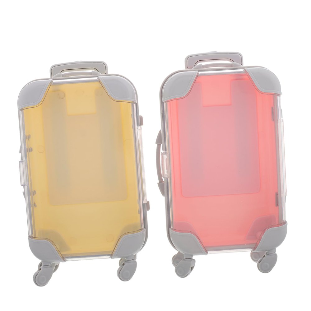 Mikinona 2pcs Mini Eyelash Storage Suitcase Transparent Travel Makeup Organizer for False Eyelashes and Accessories Compact Cosmetic Case for Easy Organization and Protection