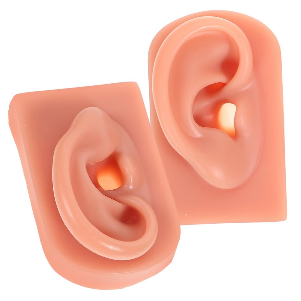 Didiseaon 2pcs Realistic Silicone Ear Piercing Models Practice Piercing Ears Right for Nursing
