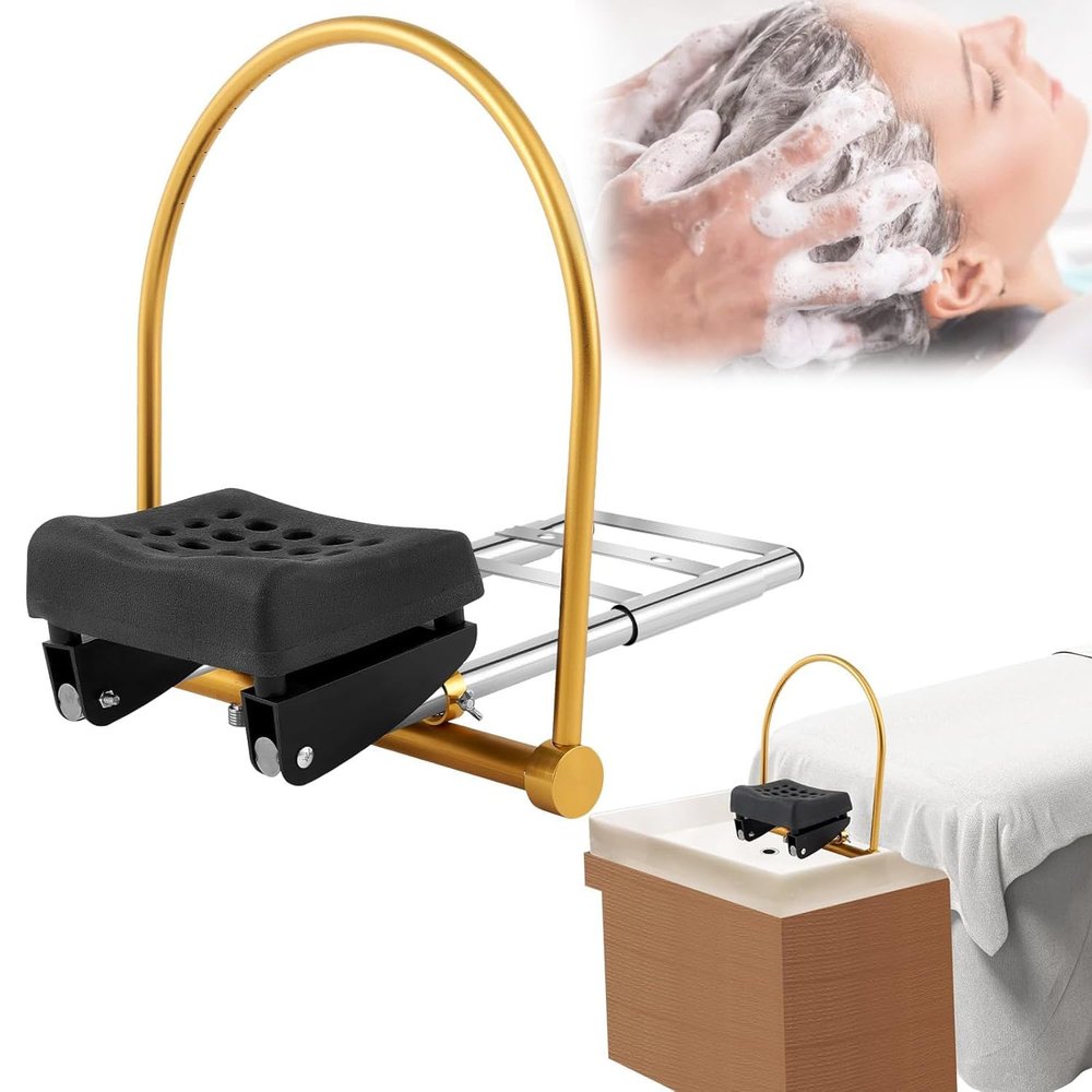 hocvseo Water Circulation Rack with Pillow Kit, Hair Salon Shower Shampoo Bed Accessories, Head Spa Equipment Frame, for Salon, Hair Treatment