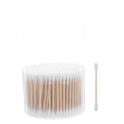 FELTECHELECTR 500pcs Cotton Swabs for Ear Cleaning and Makeup Application Double-Ended Design with Wooden Sticks Safe for Cosmetic Use and Hygiene Care