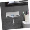 Baluue 1set Wall Mounted Hair Brush Holder Self Adhesive Acrylic Organizer for Bathroom and Hair Tools Storage with Extra Shelf Easy Install view 4