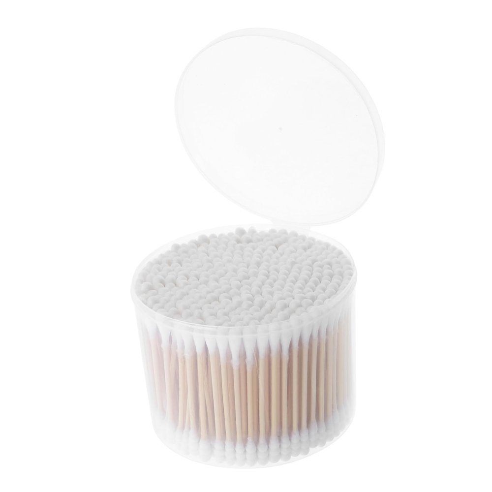 Anneome 500pcs Double-Ended Cotton Swabs for Ear Cleaning Soft Cotton Tips Wooden Sticks for Makeup Removal and Beauty Applications Safe and