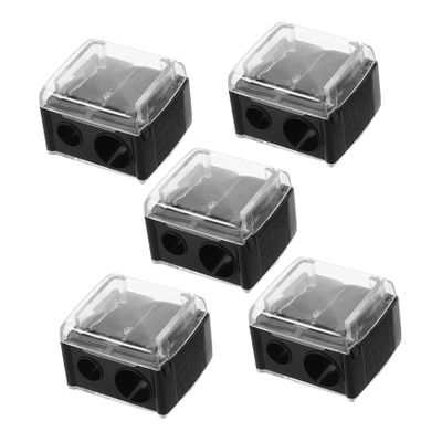 Baluue 5pcs Dual Manual Pencil Sharpener for Eyeliner Lipliner and Cosmetic Pencils Portable for Go Makeup Application