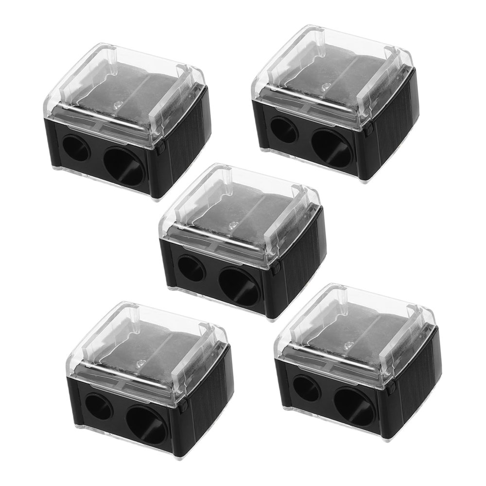 Baluue 5pcs Dual Manual Pencil Sharpener for Eyeliner Lipliner and Cosmetic Pencils Portable for Go Makeup Application