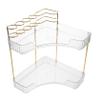 Anneome Corner Bathroom Organizer for Skincare and Makeup Transparent Storage Rack Makeup Brush Holder and Toothbrush Organizer for Vanity and Bathroom Counter view 1