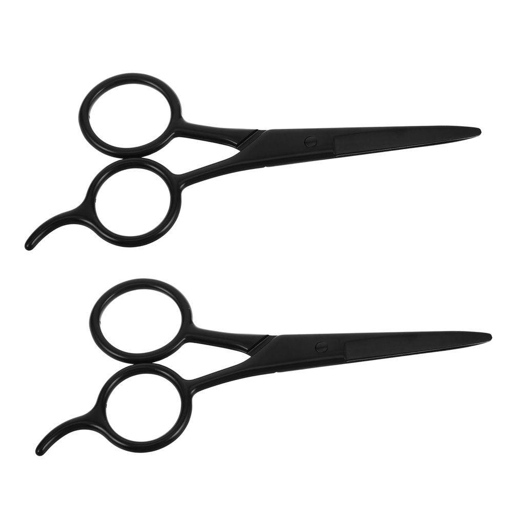 HAPINARY 2pcs Stainless Steel Beard Scissors Set for Men Precision Trimming Scissors for Beard Eyebrow and Facial Hair Grooming Portable Lightweight Design Finish