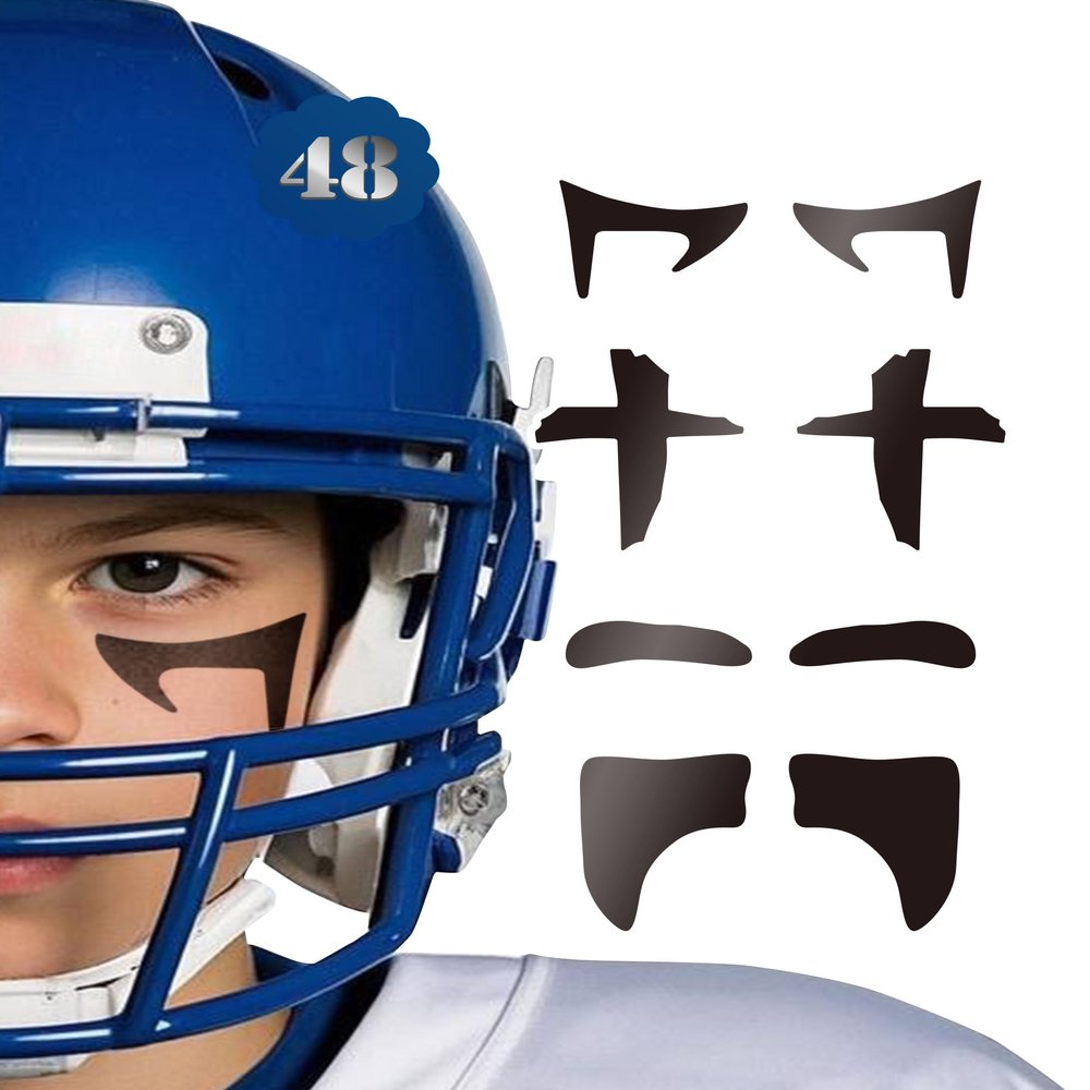 48 Pairs Sports Eye Black Stickers for Men WomenFootball Baseball Softball Lacrosse Fans Breathable Eye Strips for Party Game Sport Supplies (Mixed1)