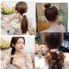2PCS Pearl Hair Scrunchies for Women Hair Ties Scrunchies for Women No Damage Elastic Hair Bands for Thick and Curly Hair Ponytail Hair Bands Hair Scrunchies Hair Ropes Accessories for Women view 3