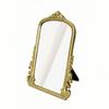 TenFuju Champagne Gold Vintage Baroque Vanity Mirror, Small Arched Tabletop Makeup Mirror, Free Standing Mirror for Dresser, Bedroom, Living Room, 11.8" x 9.6" view 1