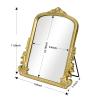 TenFuju Champagne Gold Vintage Baroque Vanity Mirror, Small Arched Tabletop Makeup Mirror, Free Standing Mirror for Dresser, Bedroom, Living Room, 11.8" x 9.6" view 3