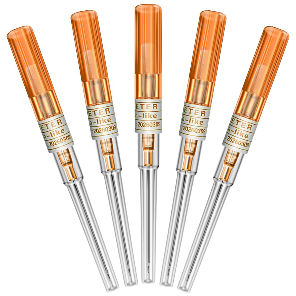 Catheter Piercing Needles - Autdor 5Pcs Catheter Needles 14 Gauge IV Catheter Needles Ear Nose Piercing Needles Stainless Steel Hollow Needles for Ear Nose Lip Tongue Belly Cartilage Piercing Kit