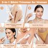 Bikini Trimmer for Women, 5-in-1 Waterproof Electric Razors for Women, Rechargeable Pubic Hair Trimmer, Electric Shaver with Travel Pouch, Body Shaver for Private Area Underarm Leg Face Nose, White view 2