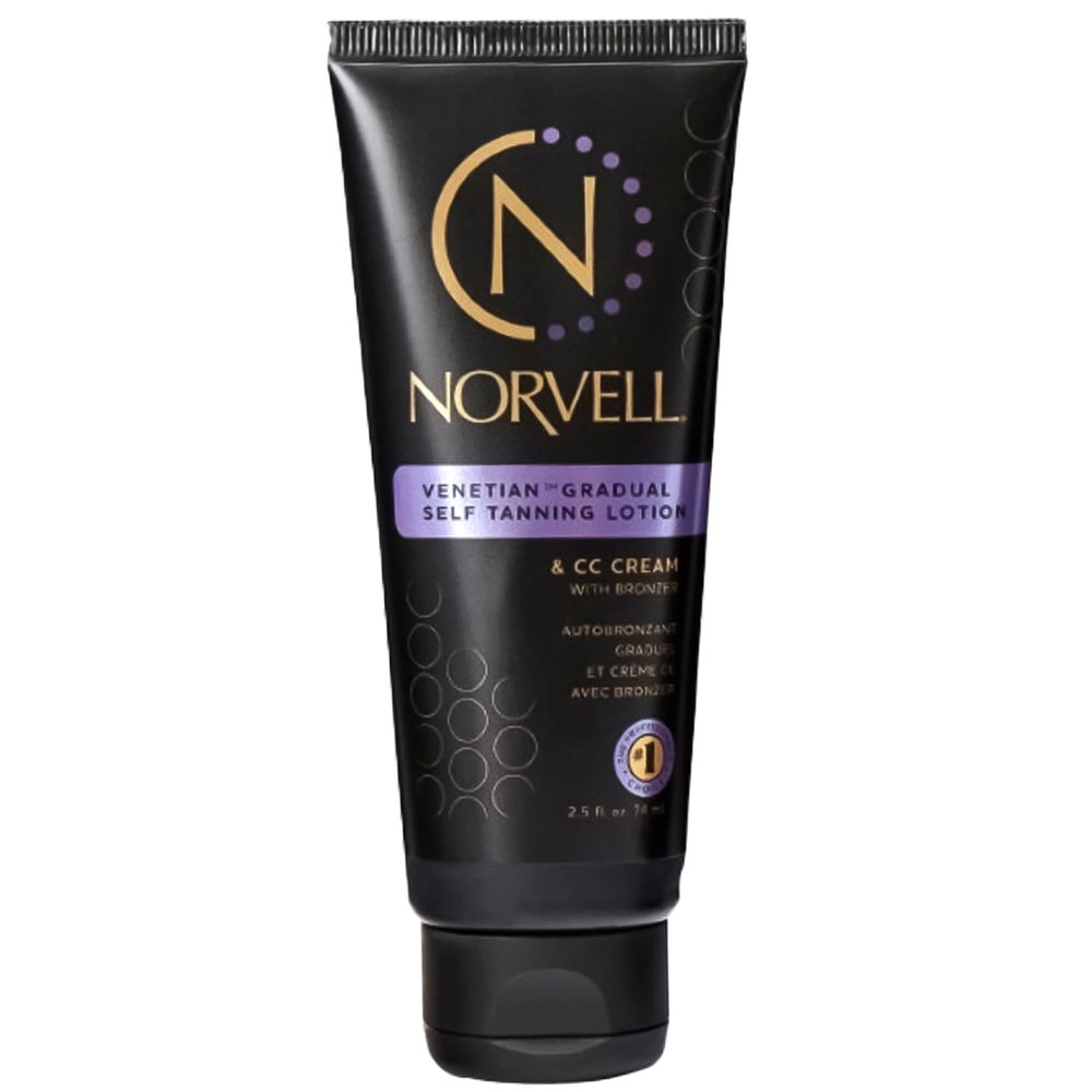 Norvell Venetian Sunless Self Tanner Gradual Color Extender Moisturizing Lotion, Travel Size 2.5 fl.oz - Self Tanning Cream with Violet and Brown Tone