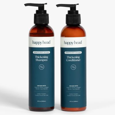 Happy Head Hair Shampoo and Conditioner Set with Biotin, Argan Oil, Collagen, and Keratin  Nourishing Formula  Suitable for All Hair Types