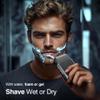 Electric Razor, Emochies Electric Shaver for Men,Upgraded Foil Shaver with 3 Speeds, Double Floating Blade IPX7 Waterproof Wet/Dry LED Display USB Type C Rechargeable Vibrant Gray view 2