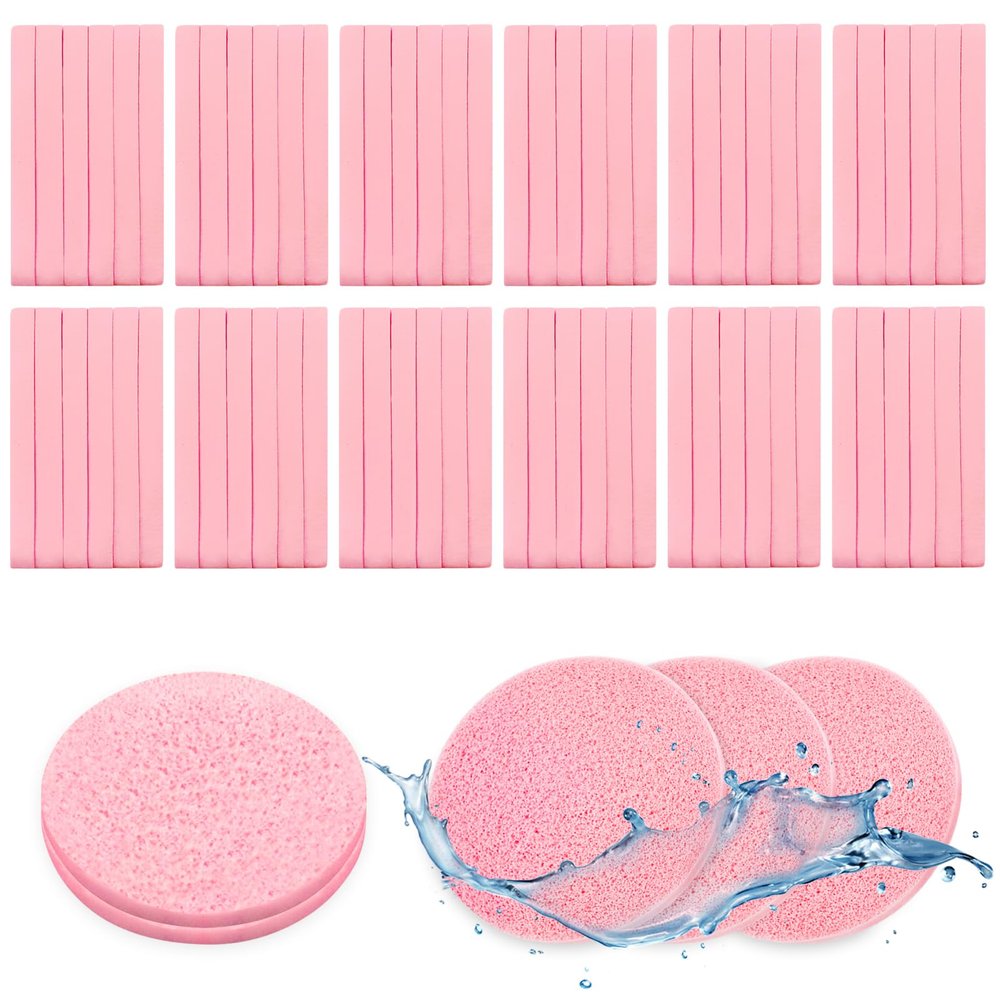 240 Pieces Facial Sponge Compressed,Professional Makeup Removal Sponge Pad,Round Face Cleaning Sponge for Spa,Exfoliating,Mask