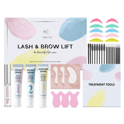 PERMANIA Eyelash Lift Kit, Brow Lamination Kit for Tube Design Easy to Apply for Natural Results Instant Lifting & Curling at Home or Professional Use